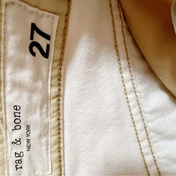 Rag & Bone Maya High-Rise Straight Jeans - Ecru with holes Distressed Size 27 - Picture 10 of 12